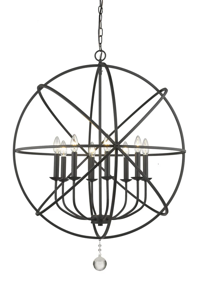 Z-Lite 458-30MB Tull Eight Light Chandelier, Matte Black