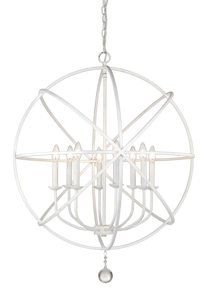 Z-Lite 458-30MW Tull Eight Light Chandelier, Matte White