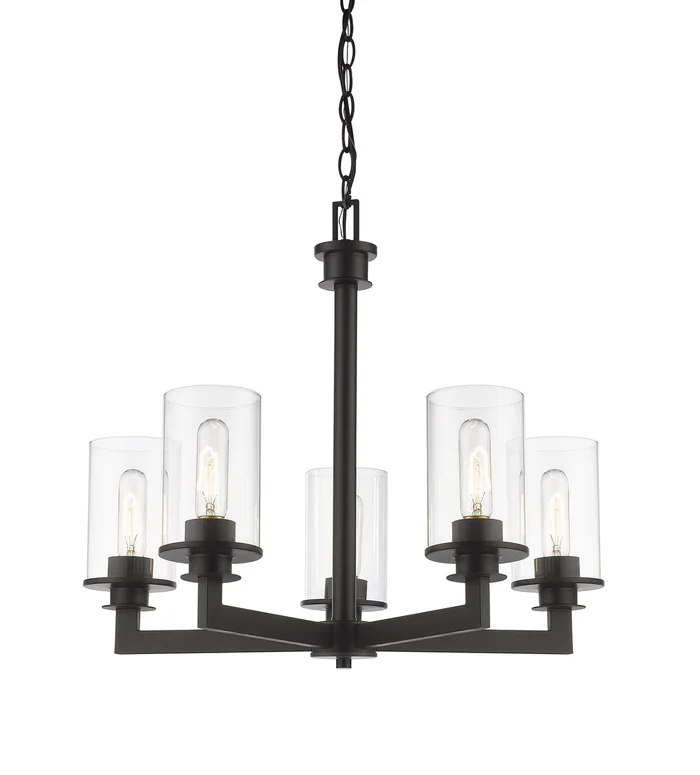 Z-Lite 462-5BRZ Savannah Five Light Chandelier, Bronze