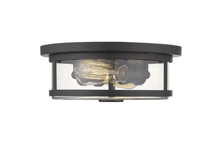Z-Lite 462F11-BRZ Savannah Two Light Flush Mount, Bronze