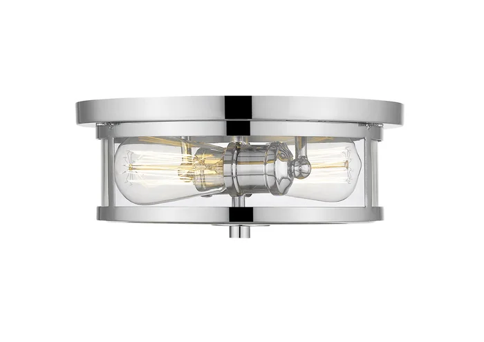Z-Lite 462F11-CH Savannah Two Light Flush Mount, Chrome