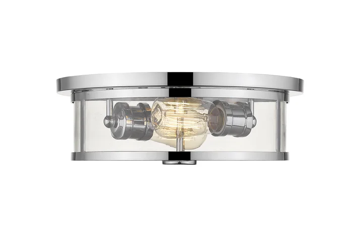Z-Lite 462F14-CH Savannah Two Light Flush Mount, Chrome