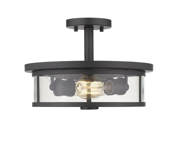 Z-Lite 462SF14-BRZ Savannah Two Light Semi Flush Mount, Bronze