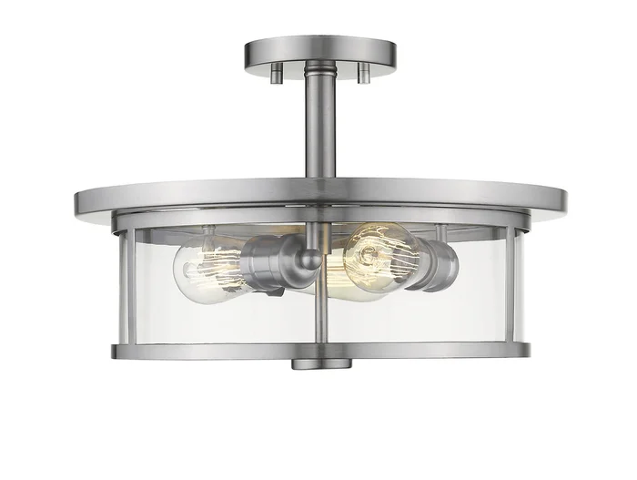 Z-Lite 462SF16-BN Savannah Three Light Semi Flush Mount, Brushed Nickel