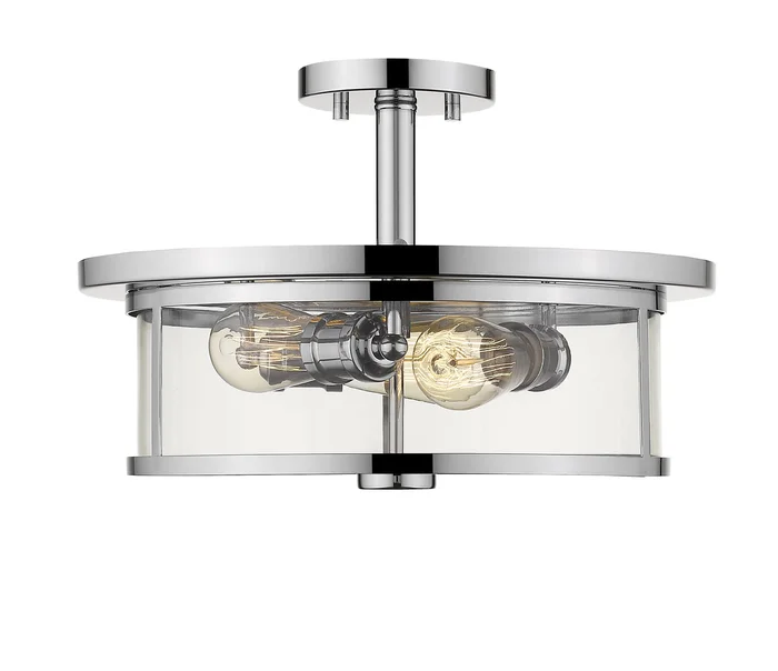 Z-Lite 462SF16-CH Savannah Three Light Semi Flush Mount, Chrome