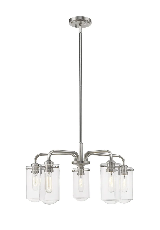 Z-Lite 471-5BN Delaney Five Light Chandelier, Brushed Nickel