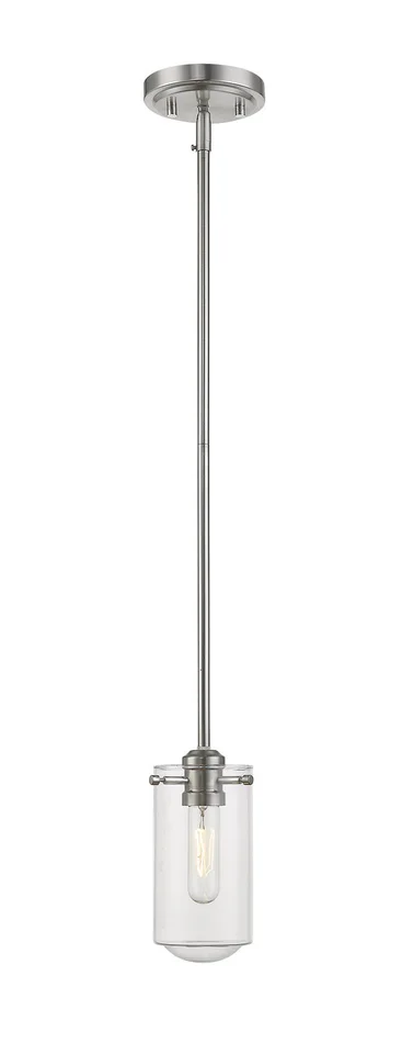 Z-Lite 471MP-BN Delaney One Light Mini Pendant, Brushed Nickel