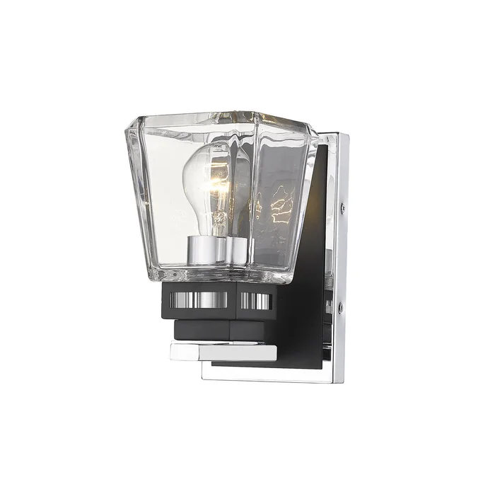 Z-Lite 474-1S-CH-MB Jackson One Light Wall Sconce, Chrome / Matte Black