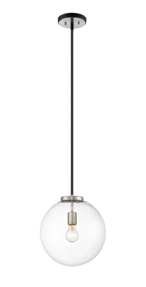 Z-Lite 477P14-MB-BN Parsons One Light Pendant, Matte Black / Brushed Nickel