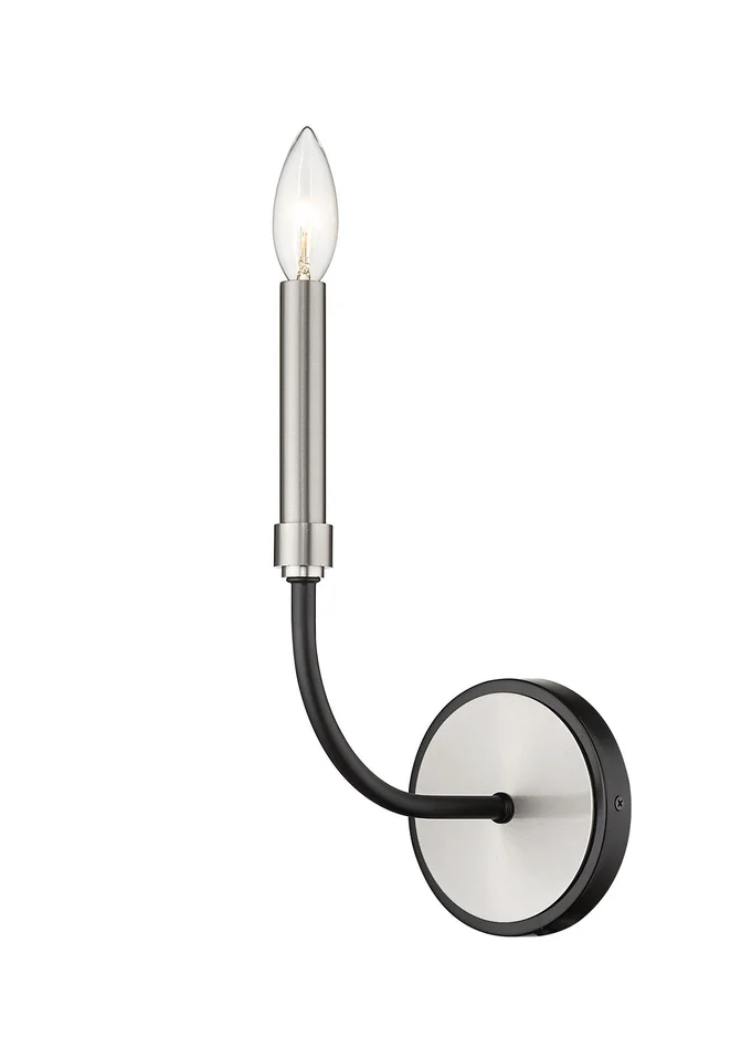 Z-Lite 479-1S-MB-BN Haylie One Light Wall Sconce, Matte Black / Brushed Nickel