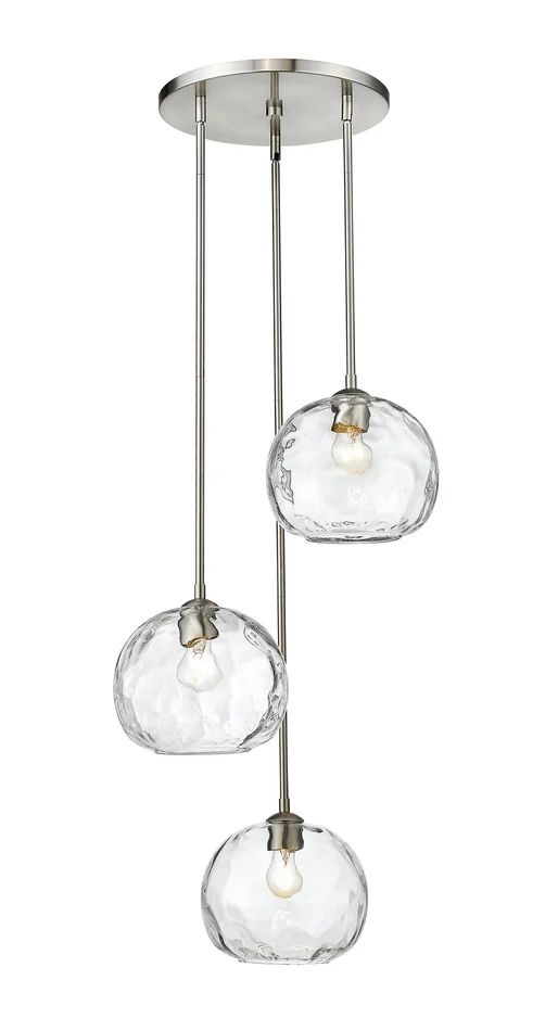 Z-Lite 490P10-3R-BN Chloe Three Light Pendant, Brushed Nickel