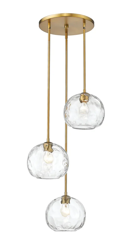 Z-Lite 490P10-3R-OBR Chloe Three Light Pendant, Olde Brass