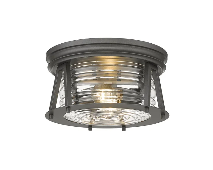 Z-Lite 491F2-BRZ Cape Harbor Two Light Flush Mount, Bronze