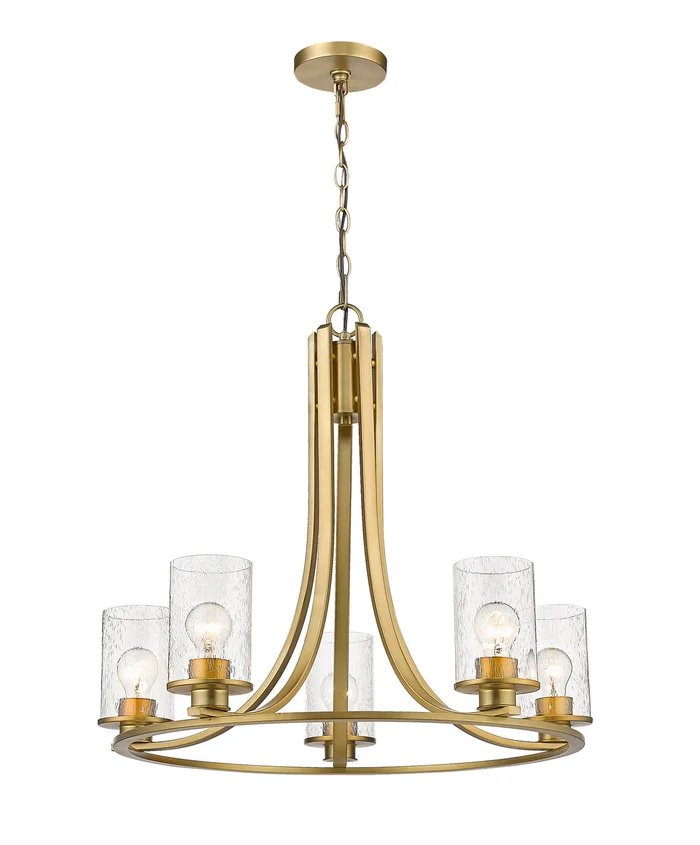 Z-Lite 492-5OBR Beckett Five Light Chandelier, Olde Brass