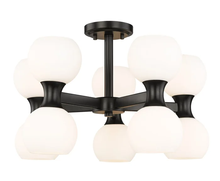 Z-Lite 494-10SF-MB Artemis Ten Light Semi Flush Mount, Matte Black