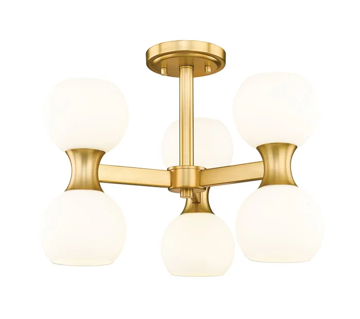 Z-Lite 494-6SF-MGLD Artemis Six Light Semi Flush Mount, Modern Gold