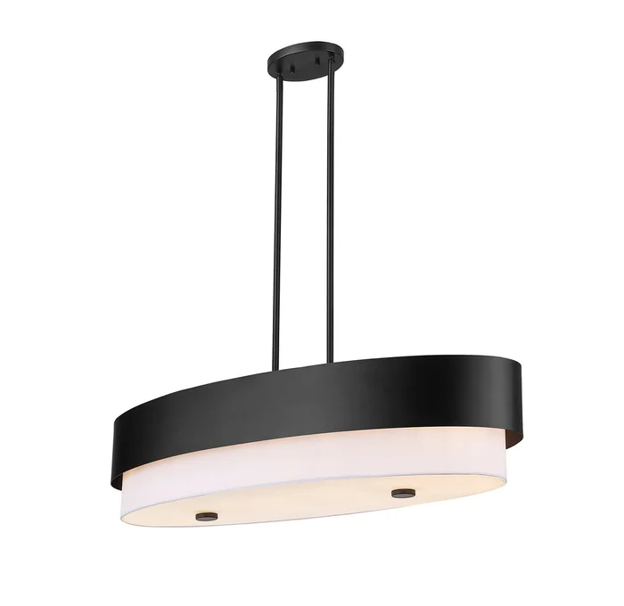 Z-Lite 495-42L-MB Counterpoint Five Light Island Pendant, Matte Black