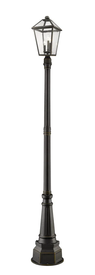 Z-Lite 579PHBR-564P-ORB Talbot Three Light Outdoor Post Mount, Oil Rubbed Bronze