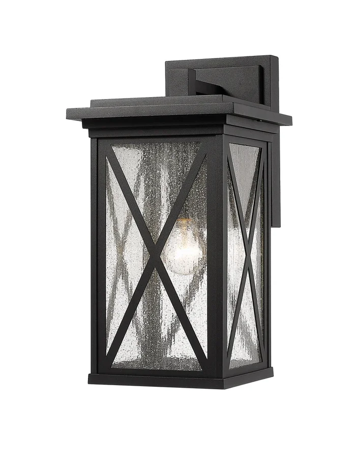 Z-Lite 583B-BK Brookside One Light Outdoor Wall Sconce, Black