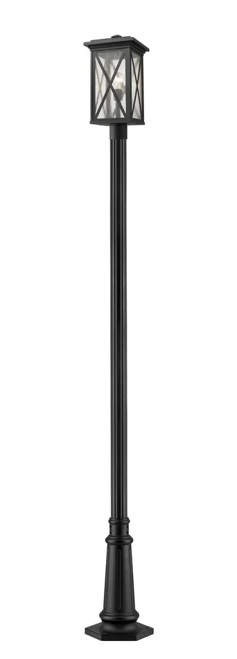 Z-Lite 583PHBR-557P-BK Brookside One Light Outdoor Post Mount, Black