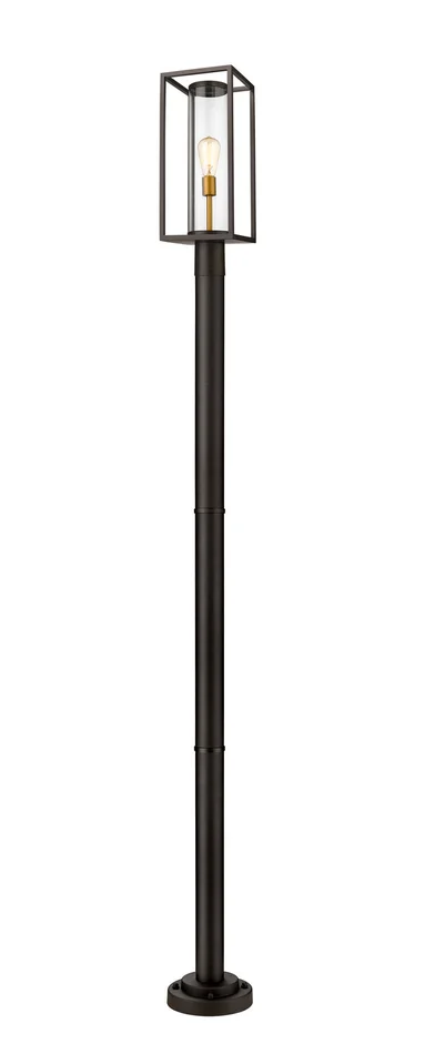 Z-Lite 584PHMR-567P-DBZ Dunbroch One Light Outdoor Post Mount, Deep Bronze / Outdoor Brass