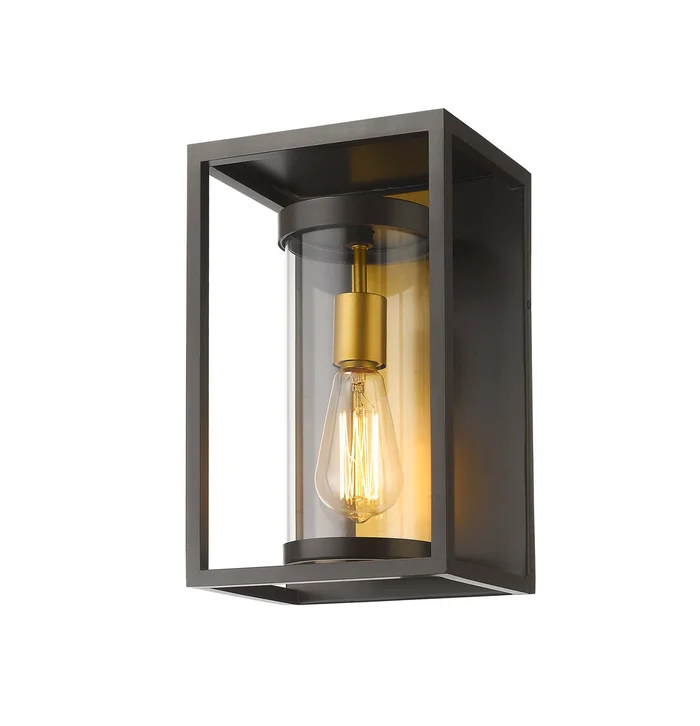 Z-Lite 584S-DBZ-OBS Dunbroch One Light Outdoor Wall Sconce, Deep Bronze / Outdoor Brass