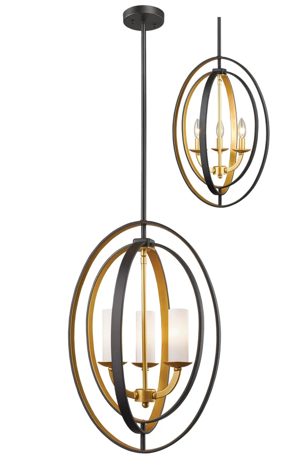 Z-Lite 6004-3S-BZGD Ashling Three Light Pendant, Bronze Gold