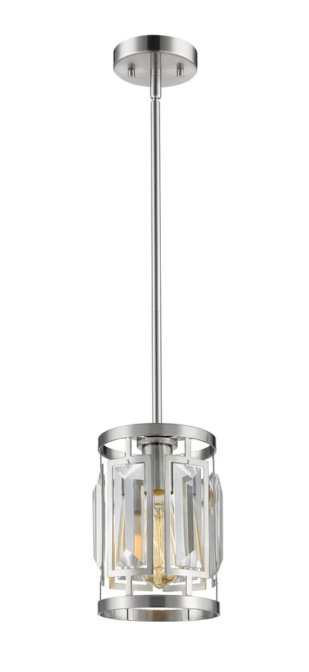 Z-Lite 6007MP-BN Mersesse One Light Mini Pendant, Brushed Nickel