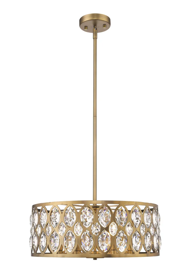 Z-Lite 6010-24HB Dealey Six Light Chandelier, Heirloom Brass