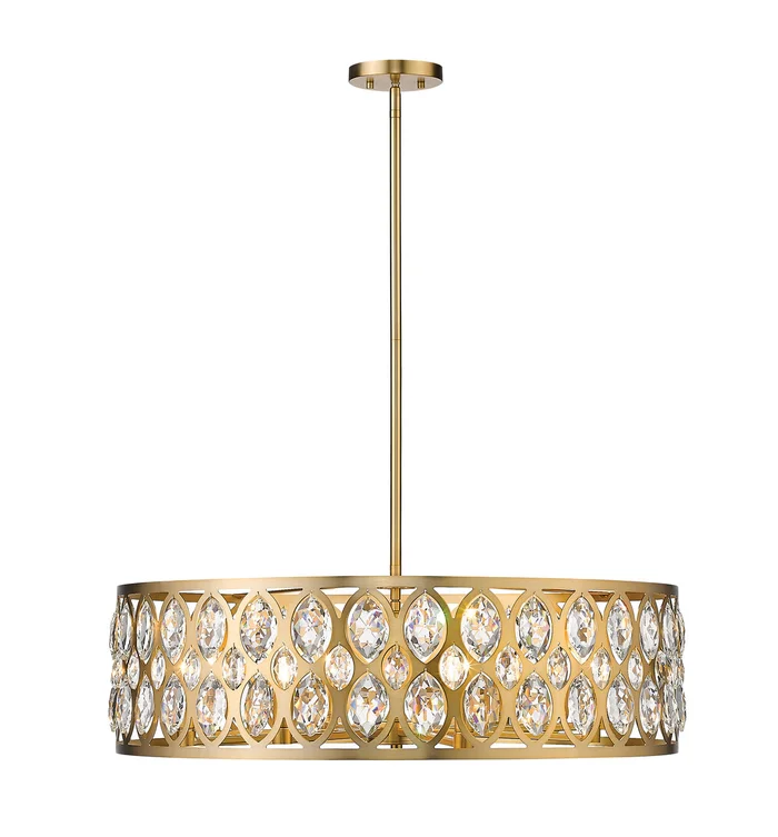 Z-Lite 6010-30HB Dealey Eight Light Chandelier, Heirloom Brass