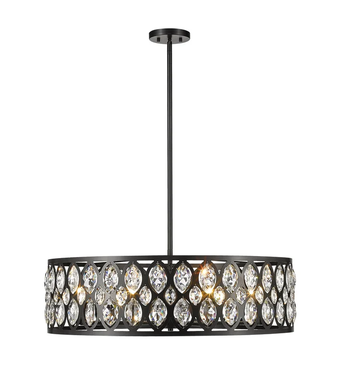 Z-Lite 6010-30MB Dealey Eight Light Chandelier, Matte Black