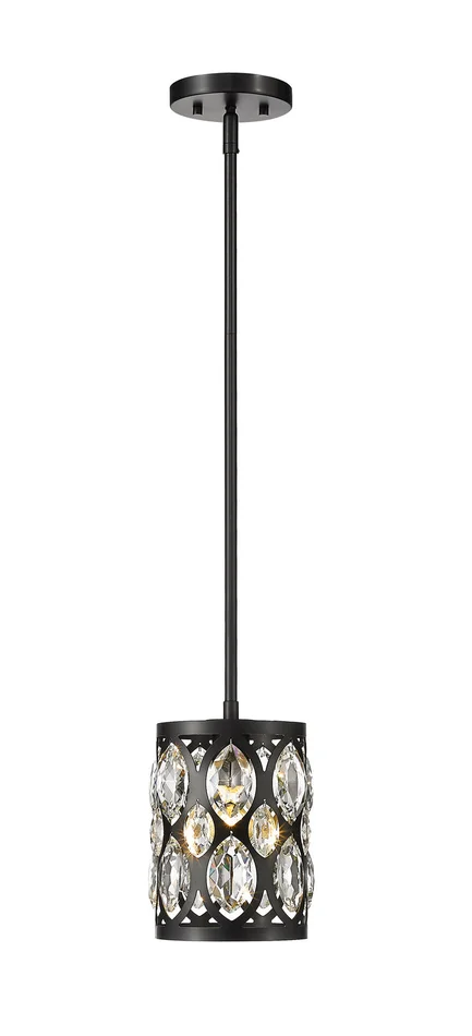 Z-Lite 6010MP-MB Dealey One Light Mini Pendant, Matte Black