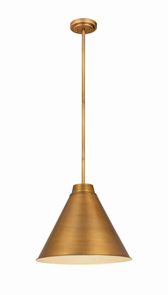 Z-Lite 6011P18-RB Eaton One Light Pendant, Rubbed Brass