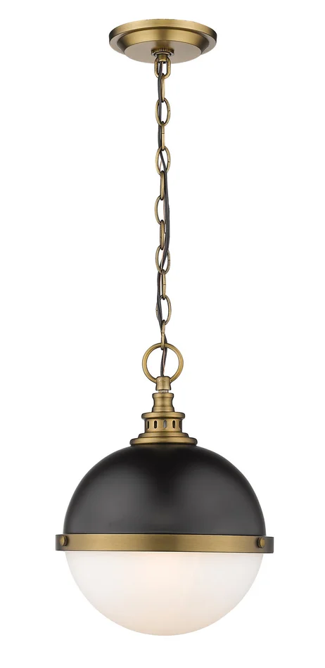 Z-Lite 619MP-MB-FB Peyton Two Light Mini Pendant, Matte Black / Factory Bronze