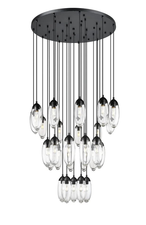 Z-Lite 651P-27R-MB Arden 27 Light Chandelier, Matte Black