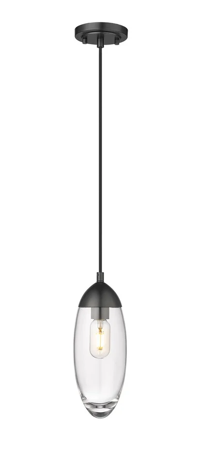 Z-Lite 651P-MB Arden One Light Pendant, Matte Black