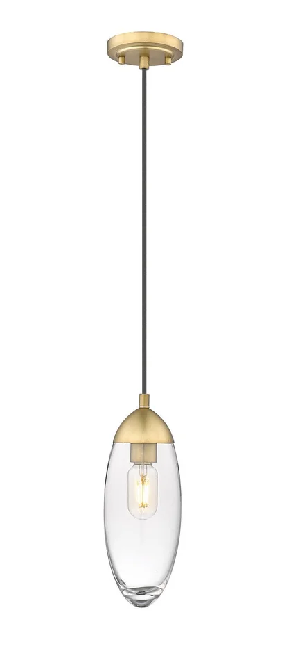 Z-Lite 651P-RB Arden One Light Pendant, Rubbed Brass