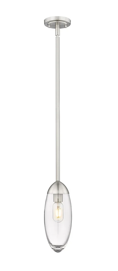 Z-Lite 651P-ROD-BN Arden One Light Pendant, Brushed Nickel