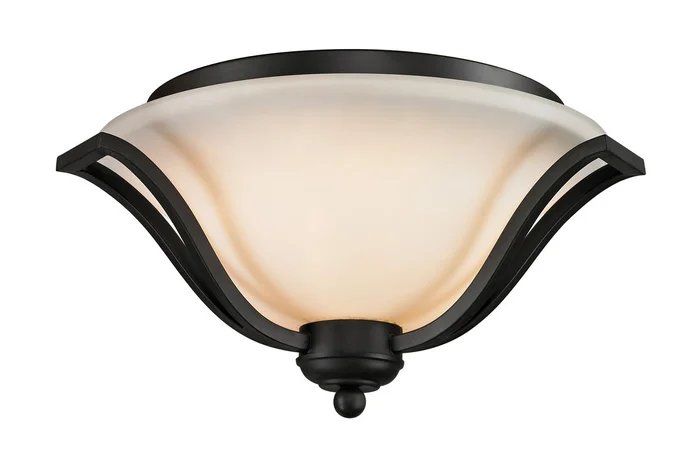 Z-Lite 703F3-MB Lagoon Three Light Flush Mount, Matte Black