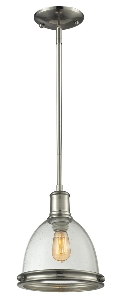 Z-Lite 718MP-BN Mason One Light Mini Pendant, Brushed Nickel