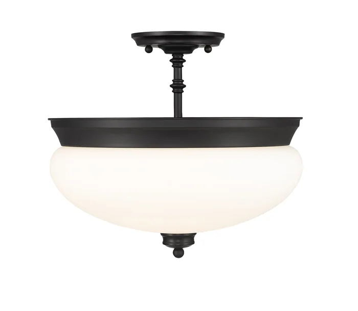 Z-Lite 721SF-MB Amon Three Light Semi Flush Mount, Matte Black
