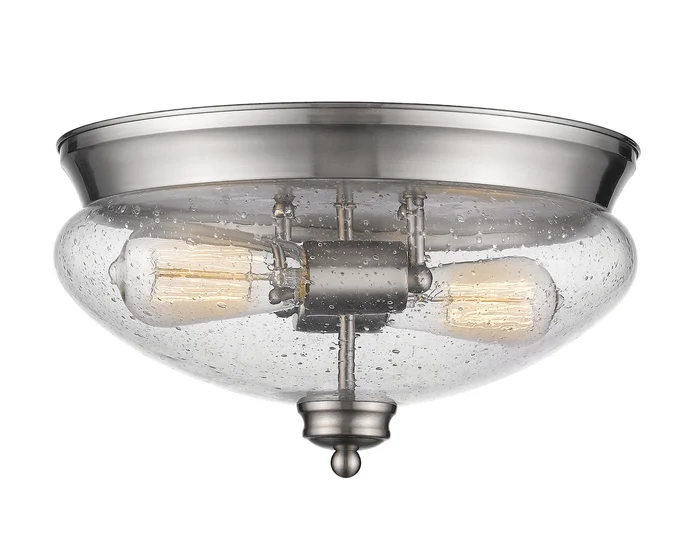 Z-Lite 722F2-BN Amon Two Light Flush Mount, Brushed Nickel