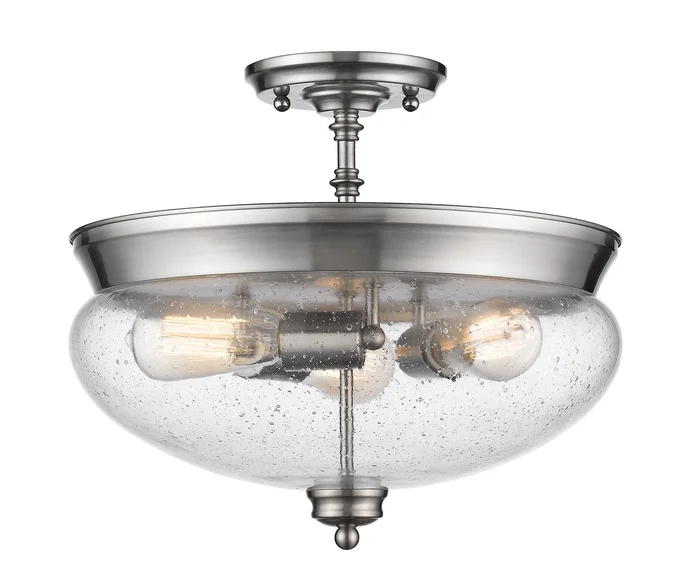Z-Lite 722SF-BN Amon Three Light Semi Flush Mount, Brushed Nickel