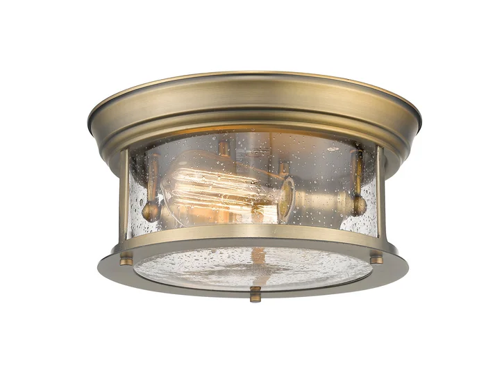 Z-Lite 727F10-HBR Sonna Two Light Flush Mount, Heritage Brass