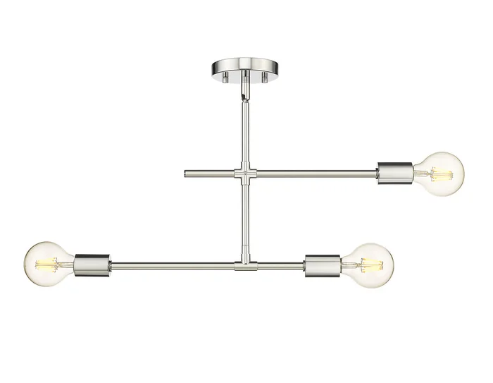 Z-Lite 731-3SF-CH Modernist Three Light Semi Flush Mount, Chrome