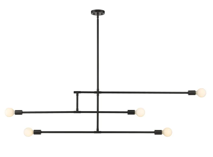 Z-Lite 731-5MB Modernist Five Light Chandelier, Matte Black