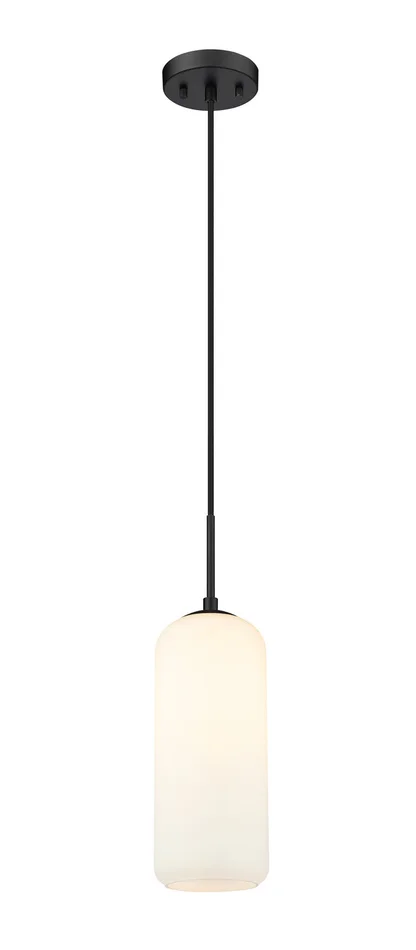 Z-Lite 732P17-MB Monty One Light Pendant, Matte Black