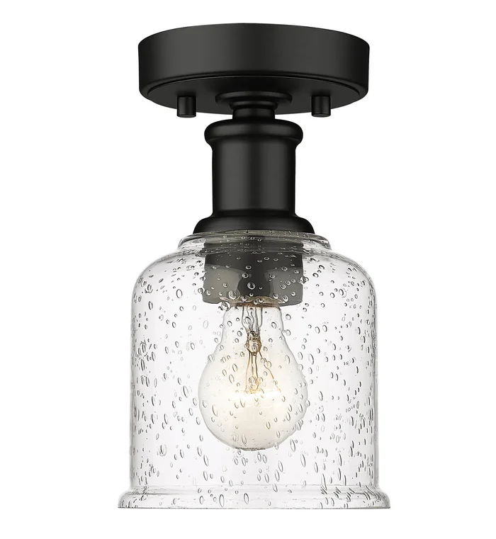 Z-Lite 734F1-MB Bryant One Light Flush Mount, Matte Black