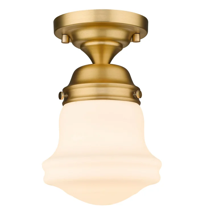 Z-Lite 735F1-HBR Vaughn One Light Flush Mount, Heritage Brass