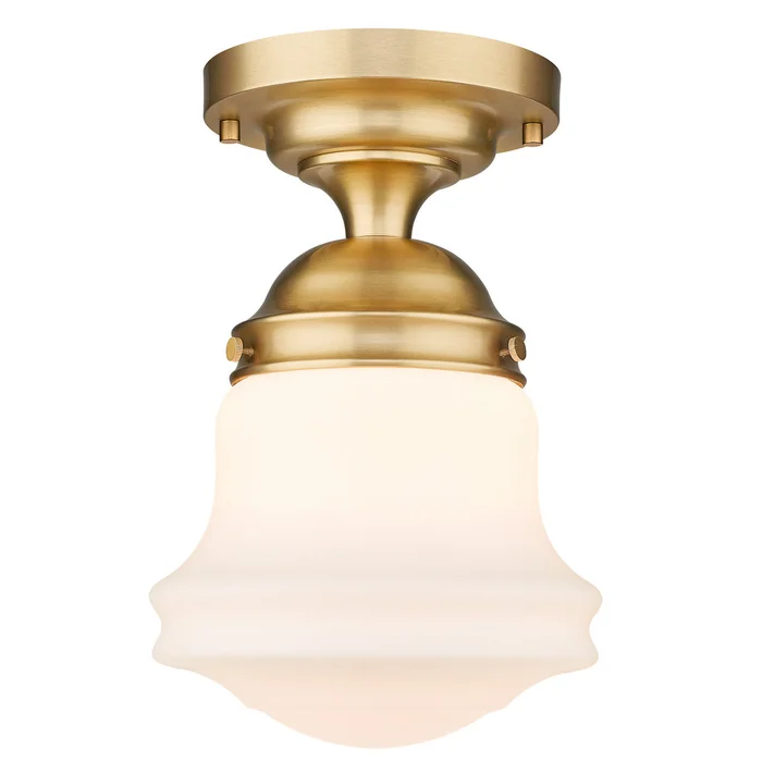 Z-Lite 735F10-HBR Vaughn One Light Flush Mount, Heritage Brass